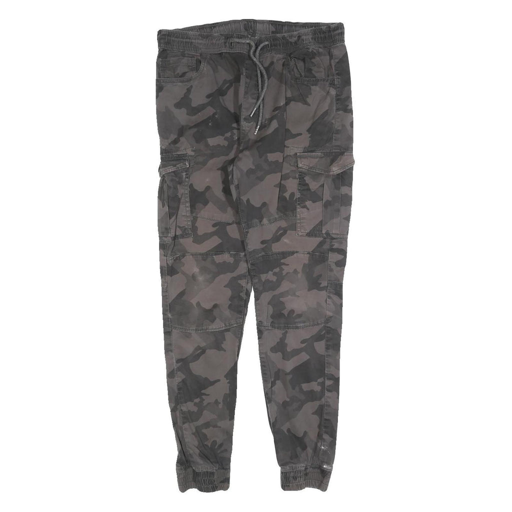 FSBN Mens Cotton Blend Camouflage Slim Cargo Drawstring Trousers W30 L27