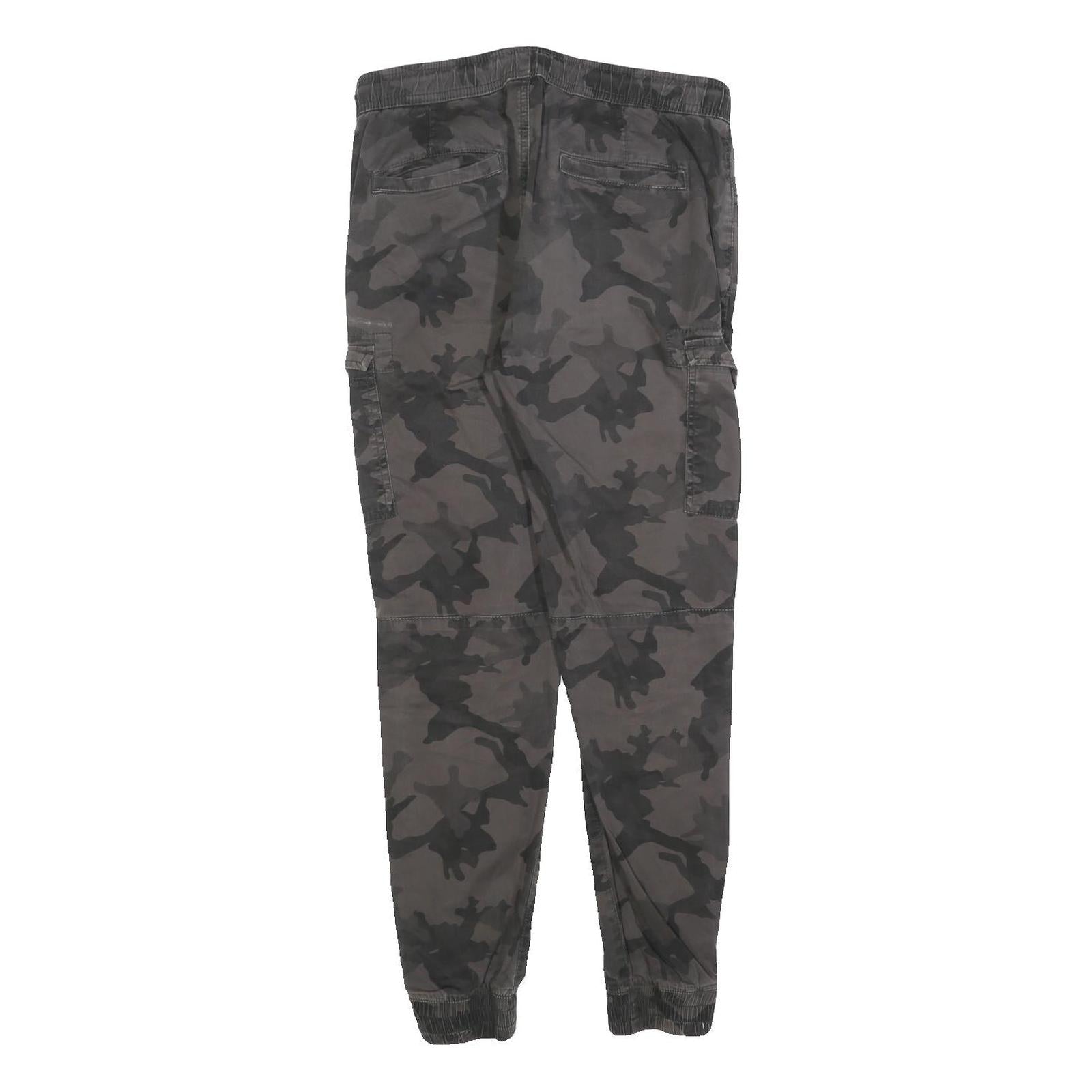 FSBN Mens Cotton Blend Camouflage Slim Cargo Drawstring Trousers W30 L27