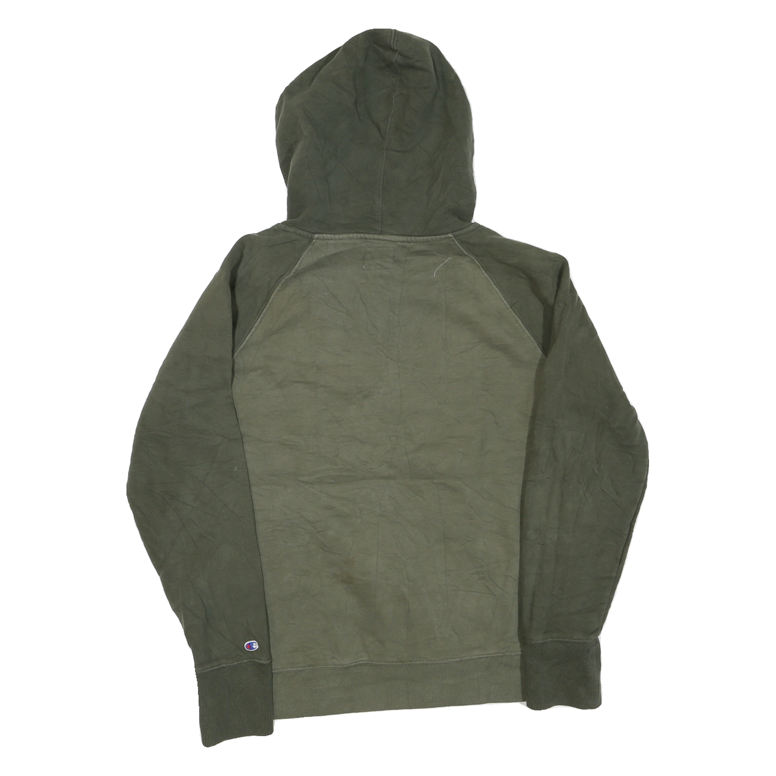 CHAMPION Mens Green Cotton Blend Pullover Hoodie M Logo Sweatshirt