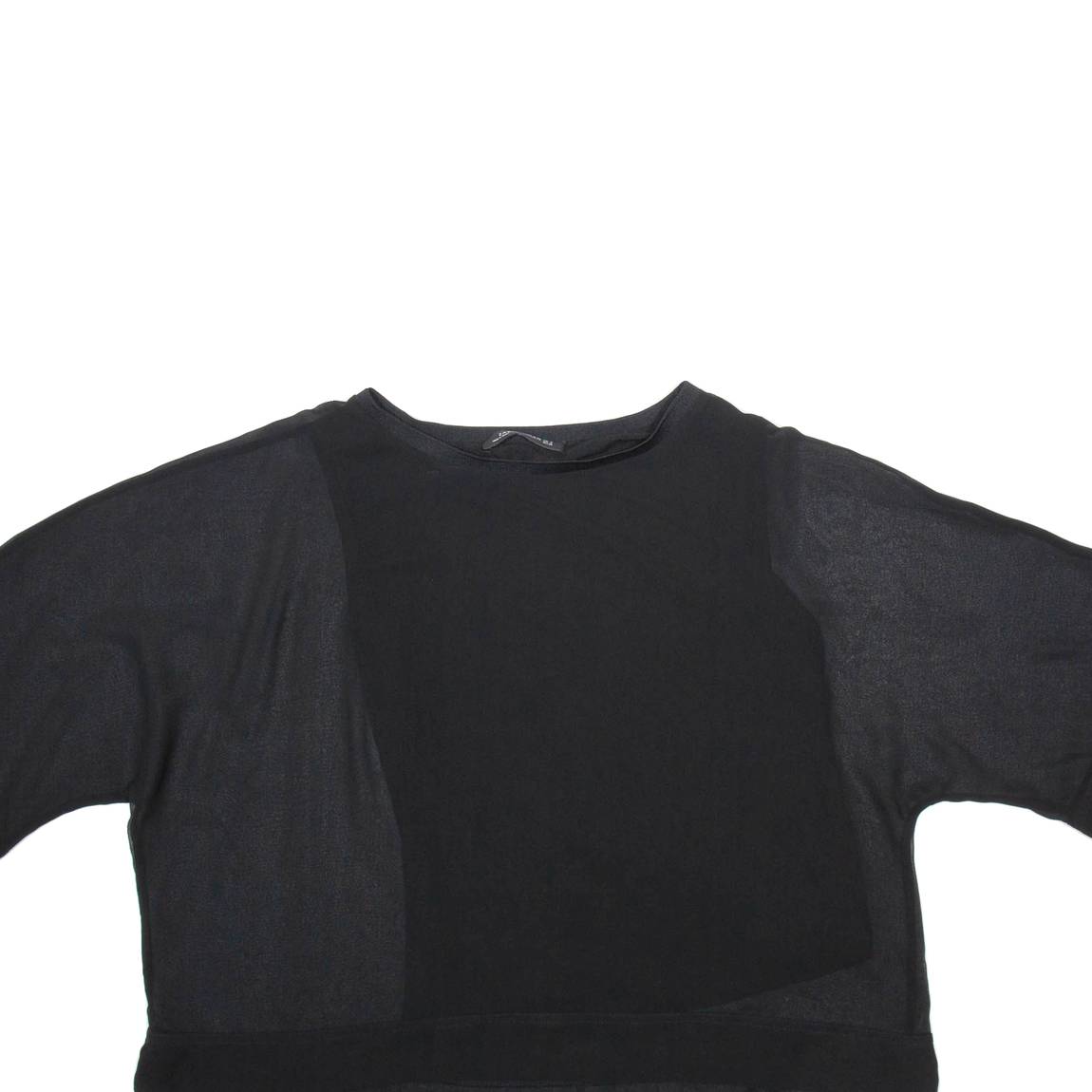 ZARA Womens Blouse Black Long Sleeve Viscose M