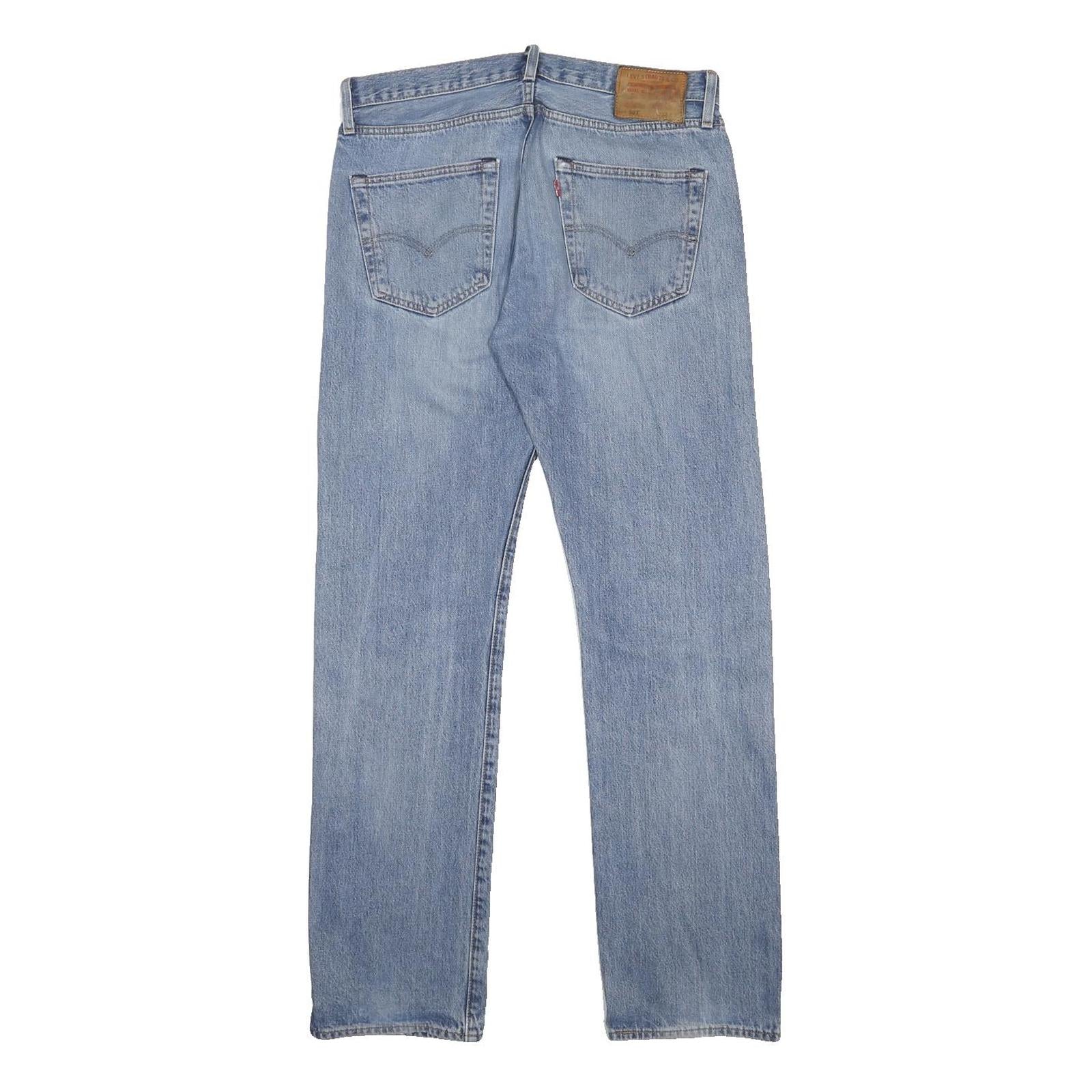 LEVI'S 501 BIG E Mens Jeans Blue Regular Straight Denim Light W32 L32 Classic