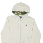 POLO RALPH LAUREN Womens Cream Hoodie M Cotton Blend Zip Hooded Sweatshirt
