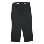 DICKIES Mens Cotton Blend Regular Black Cargo Trousers W36 L29 Workwear Zip