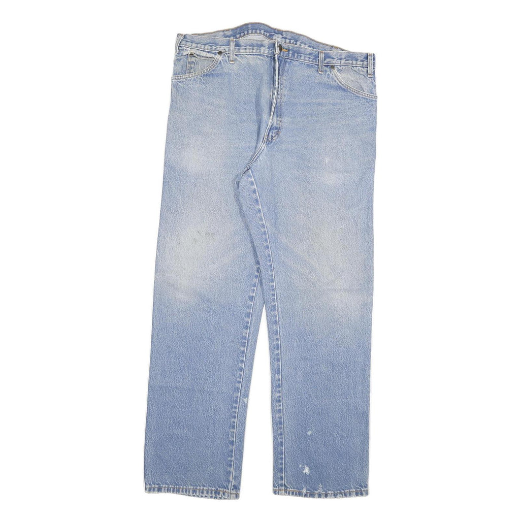 DICKIES Mens Jeans Blue Regular Straight Denim Light W38 L33 Workwear Zip