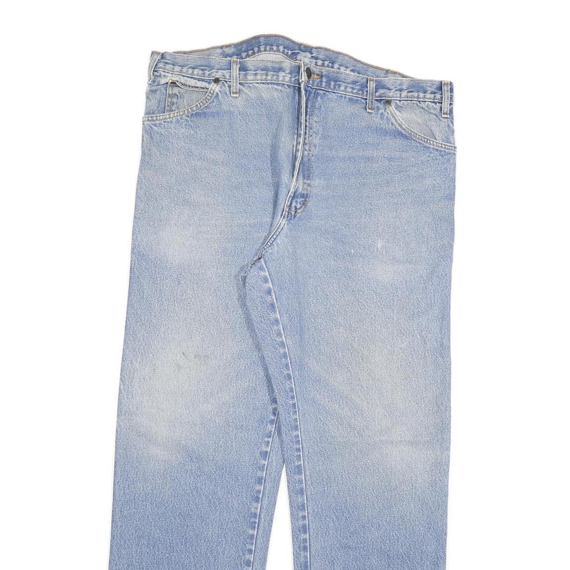 DICKIES Mens Jeans Blue Regular Straight Denim Light W38 L33 Workwear Zip