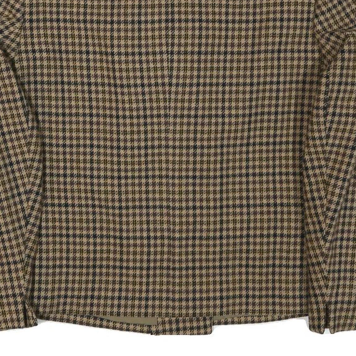 ERLE FZ Womens Brown & Black Double Breasted Jacket S Wool Houndstooth Button
