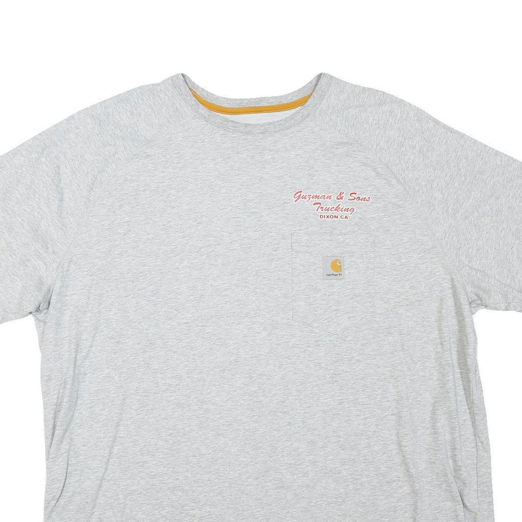 CARHARTT Mens Grey Graphic T-Shirt 2XL Short Sleeve Crew Neck Guzman Sons