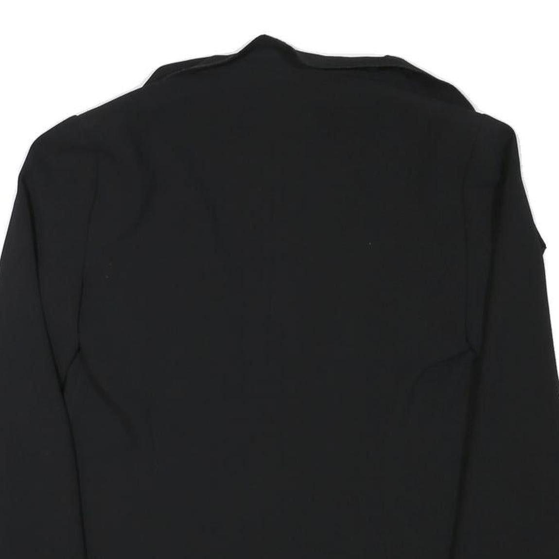 ZARA WOMAN Womens Black Collarless Jacket M Polyester Blend Plain Sleek Tailored