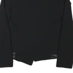 ZARA WOMAN Womens Black Collarless Jacket M Polyester Blend Plain Sleek Tailored