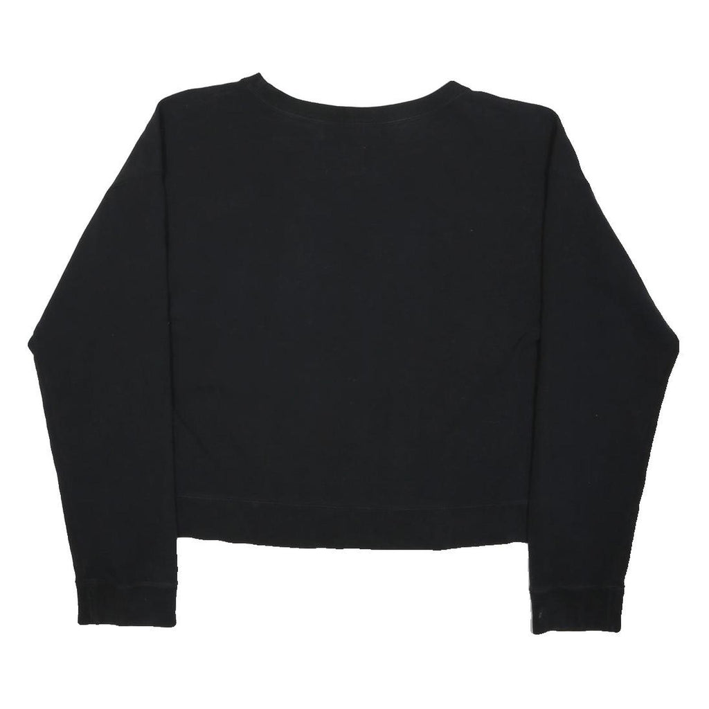 JACK WILLS Womens Black Sweatshirt M Cotton Blend Crew Neck Pullover Logo Print