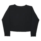 JACK WILLS Womens Black Sweatshirt M Cotton Blend Crew Neck Pullover Logo Print