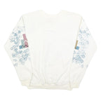 INDIA INK Womens White Geometric Pattern Crew Neck M Cotton Blend Sweatshirt