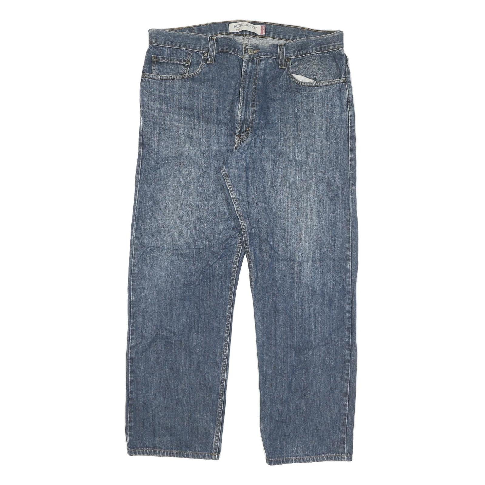 LEVI'S 505 Mens Jeans Blue Regular Straight Denim Medium W36 L29 Classic Zip