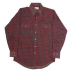 WRANGLER Mens Shirt Red 90s Check Long Sleeve S