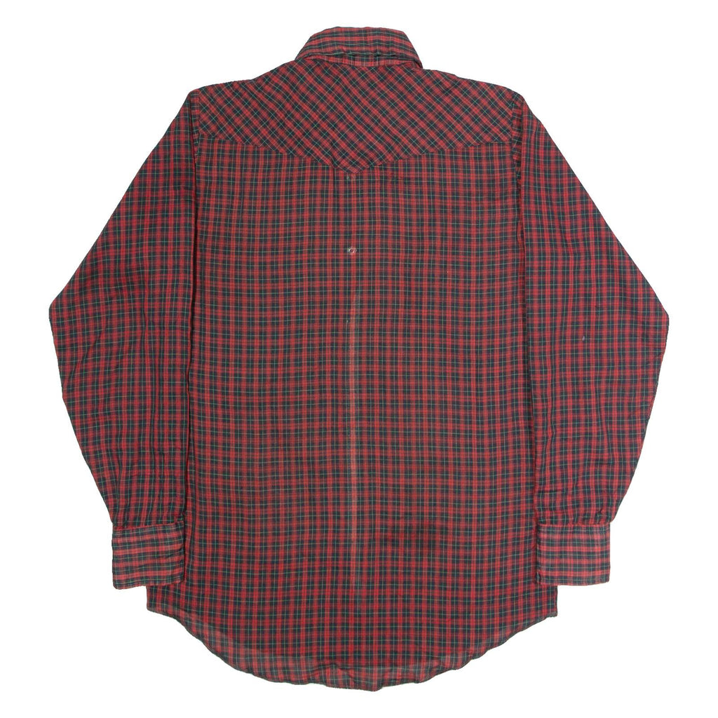 WRANGLER Mens Shirt Red 90s Check Long Sleeve S