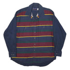 WRANGLER Mens Blue Red Green Yellow Striped Shirt XL Cotton Western Long Sleeve