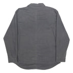 CARHARTT Fleece Lined Mens Grey Workwear Shirt L Durable Polyester Button Up