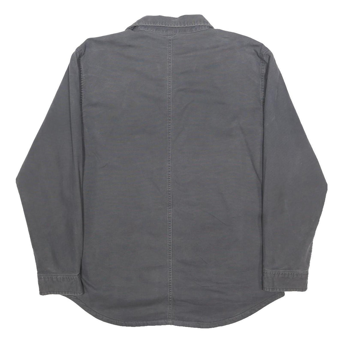 CARHARTT Fleece Lined Mens Grey Workwear Shirt L Durable Polyester Button Up