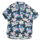 ANGELO LITRICO Mens Hawaiian Shirt Blue Viscose Floral L