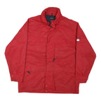 NAUTICA Mens Red Polyester Blend Zip Jacket L Casual Outerwear Plain Design