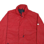 NAUTICA Mens Red Polyester Blend Zip Jacket L Casual Outerwear Plain Design