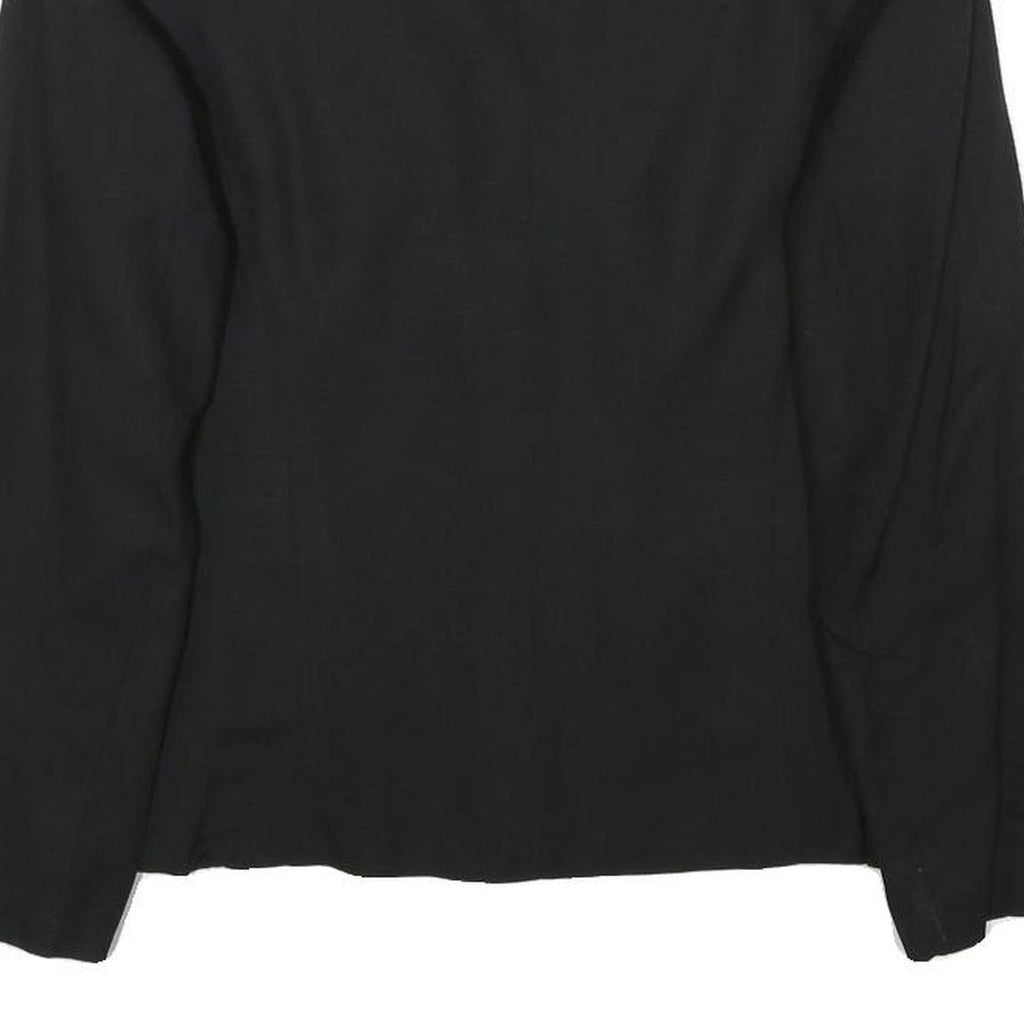 Womens Black Button Cotton Blend Jacket XS Plain Classic Fit Button Closure