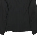 Womens Black Button Cotton Blend Jacket XS Plain Classic Fit Button Closure