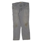 CARHARTT Mens Cotton Blend Grey Regular Straight Trousers W36 L30 Workwear Zip