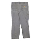 CARHARTT Mens Cotton Blend Grey Regular Straight Trousers W36 L30 Workwear Zip