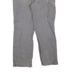 CARHARTT Mens Cotton Blend Grey Regular Straight Trousers W36 L30 Workwear Zip