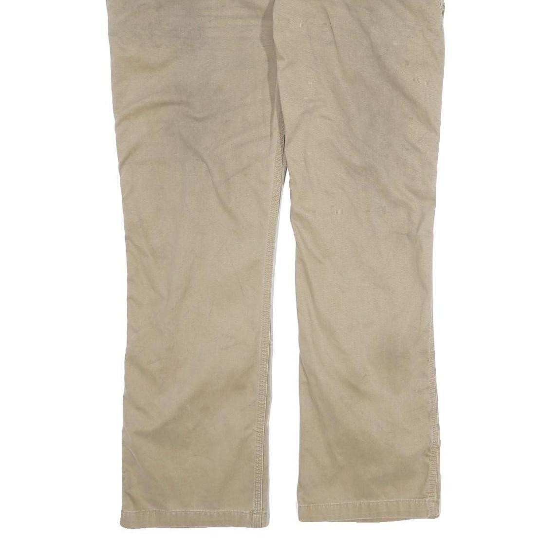 CARHARTT Mens Cotton Beige Workwear Regular Straight Trousers W40 L32 Durable