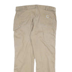 CARHARTT Mens Cotton Beige Workwear Regular Straight Trousers W40 L32 Durable