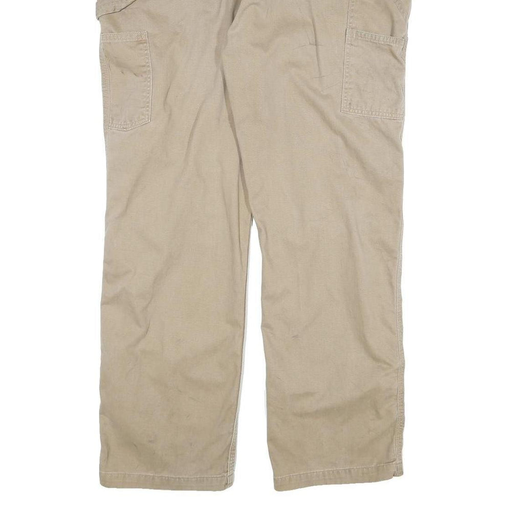 CARHARTT Mens Cotton Beige Workwear Regular Straight Trousers W40 L32 Durable