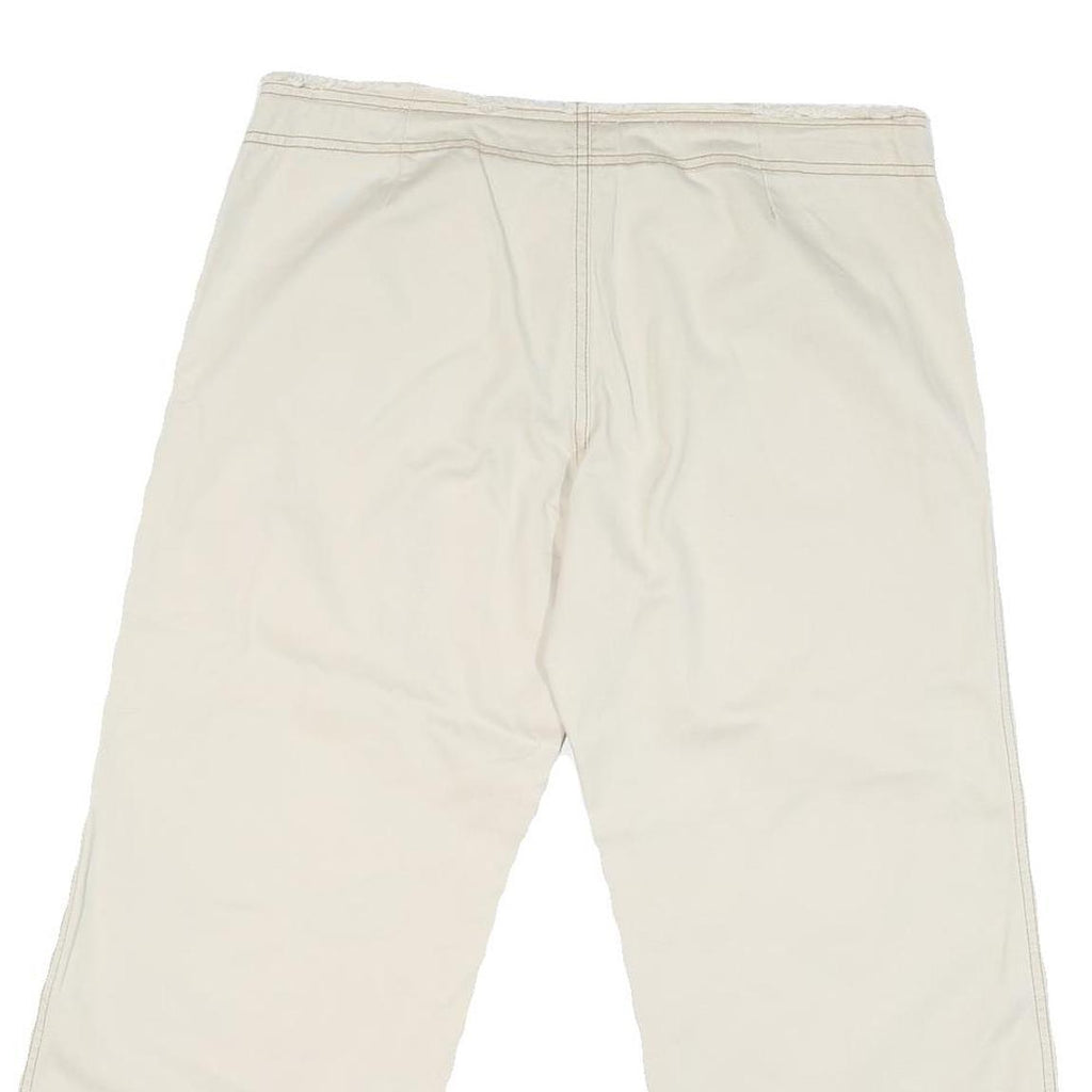 HOTKISS Womens Shorts Cream Casual Cargo L W36 Button Cotton Blend Wide Leg