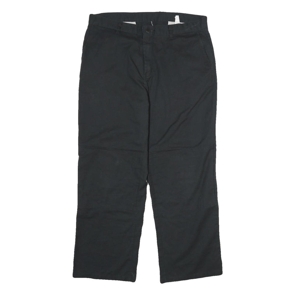 DICKIES Mens Black Cotton Regular Straight Trousers W36 L33 Workwear Casual