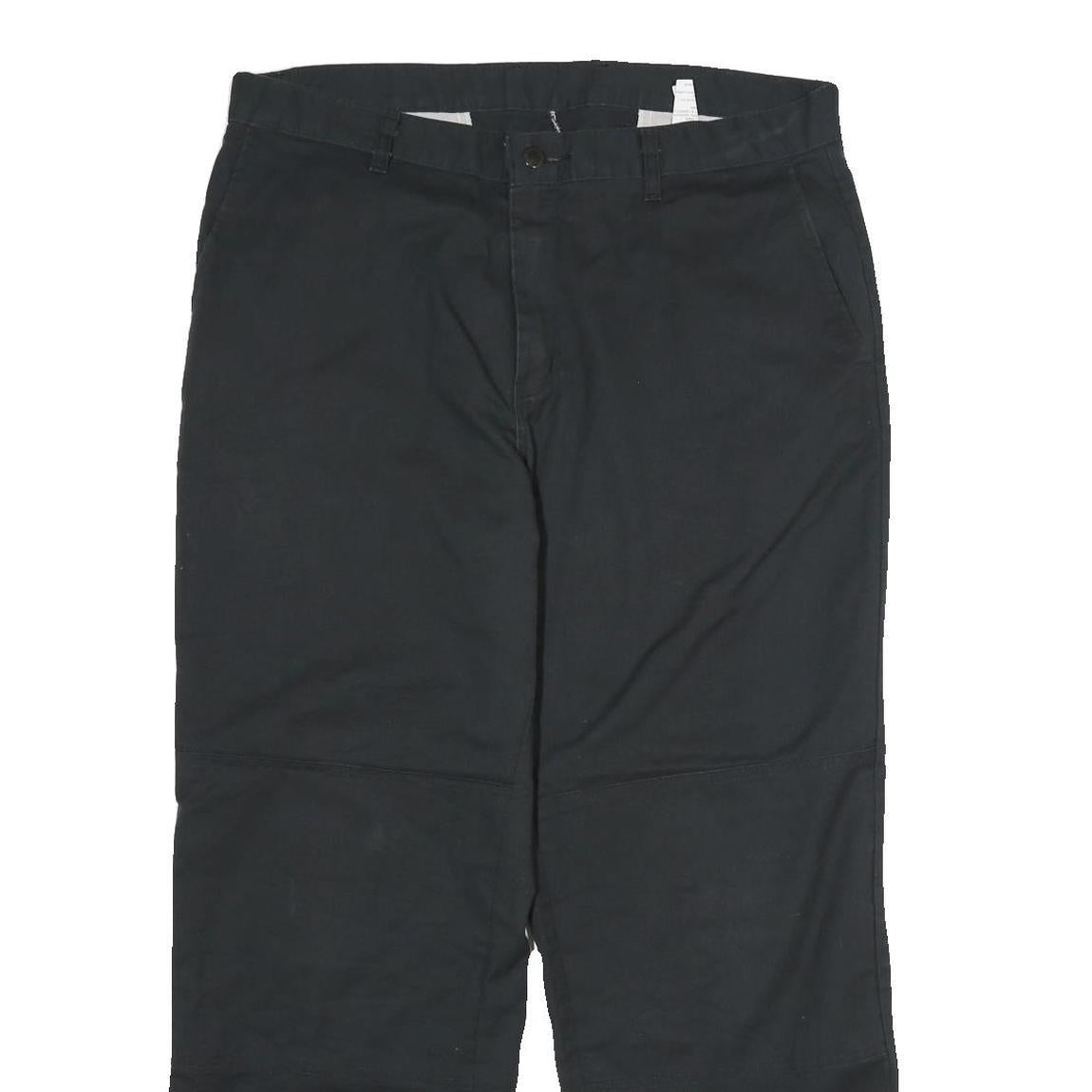 DICKIES Mens Black Cotton Regular Straight Trousers W36 L33 Workwear Casual