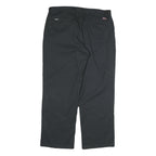 DICKIES Mens Black Cotton Regular Straight Trousers W36 L33 Workwear Casual