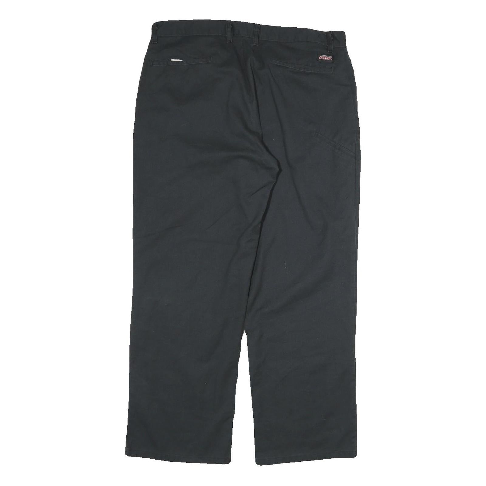 DICKIES Mens Black Cotton Regular Straight Trousers W36 L33 Workwear Casual