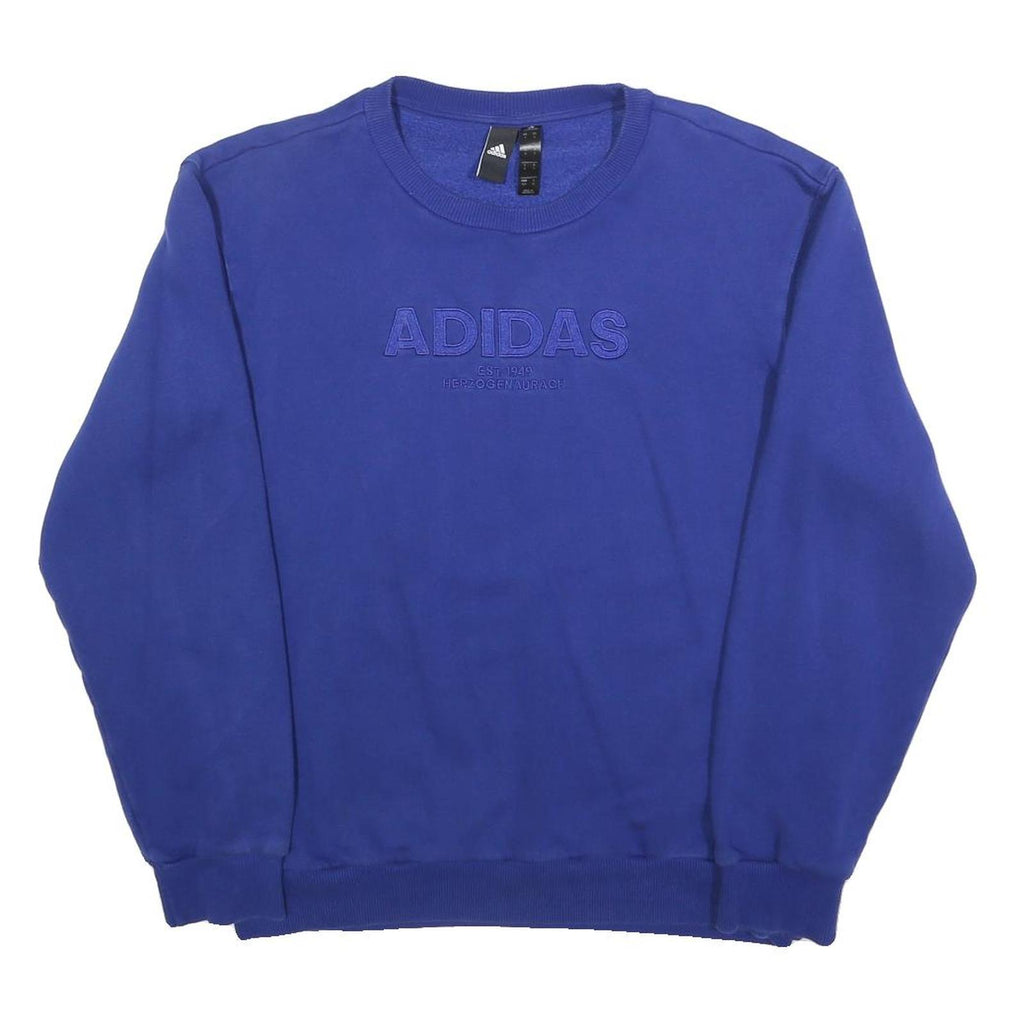 ADIDAS Mens Blue Sweatshirt Crew Neck S Cotton Blend Pullover Casual