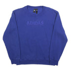 ADIDAS Mens Blue Sweatshirt Crew Neck S Cotton Blend Pullover Casual