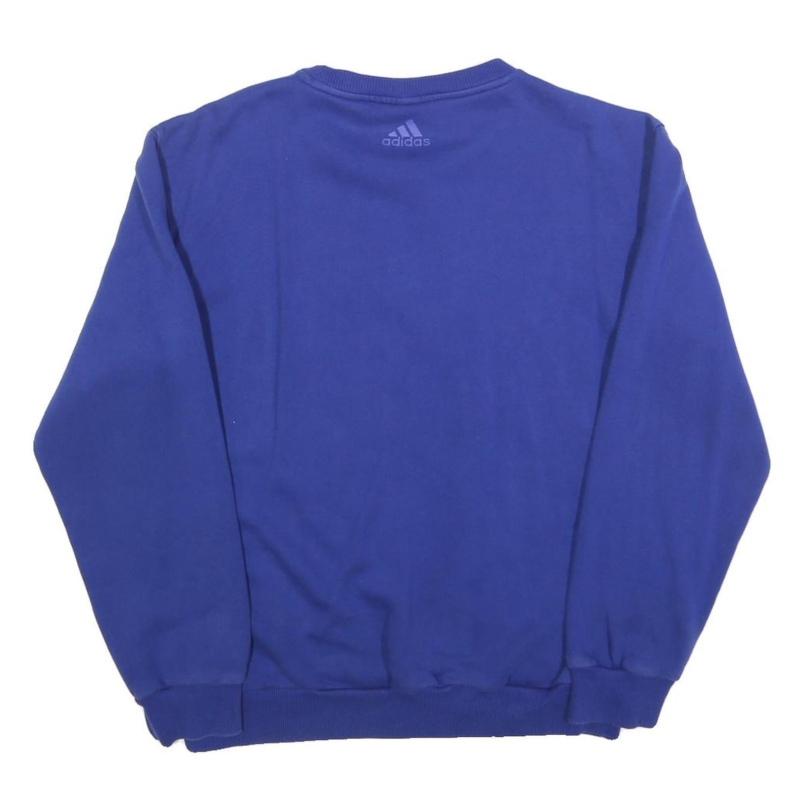 ADIDAS Mens Blue Sweatshirt Crew Neck S Cotton Blend Pullover Casual