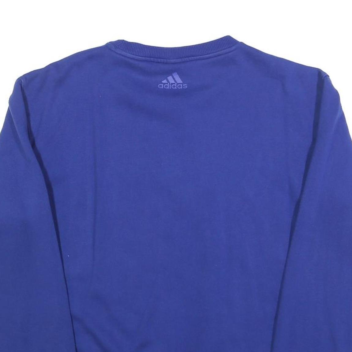 ADIDAS Mens Blue Sweatshirt Crew Neck S Cotton Blend Pullover Casual