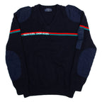 Womens Sweatshirt Blue V-Neck L