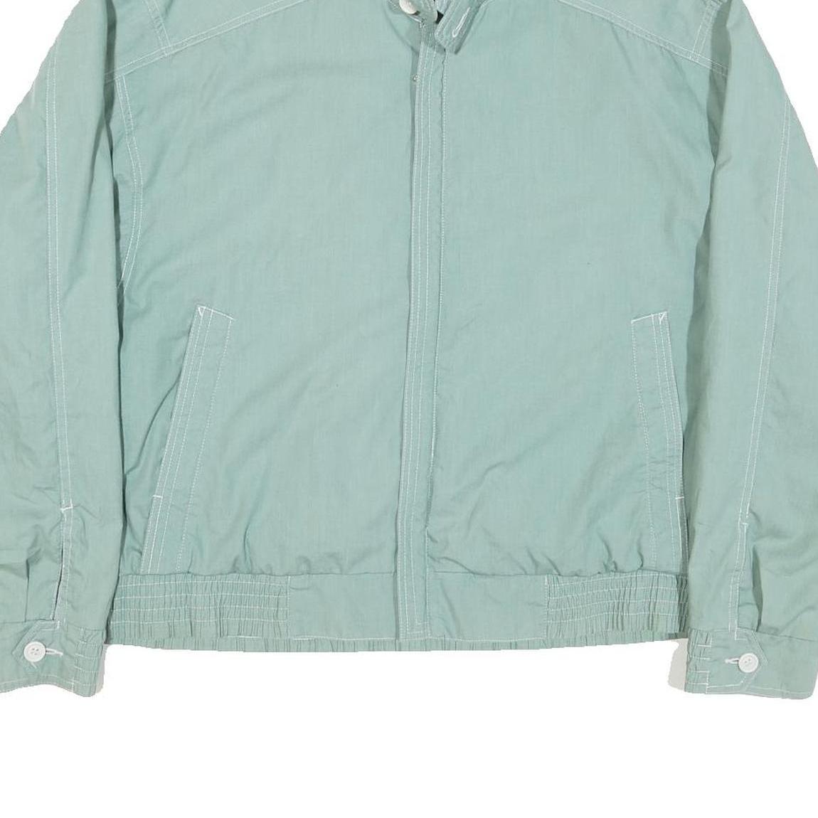 SIERRA Mens Green Cotton Blend Zip Jacket L Casual Lightweight Classic Fit