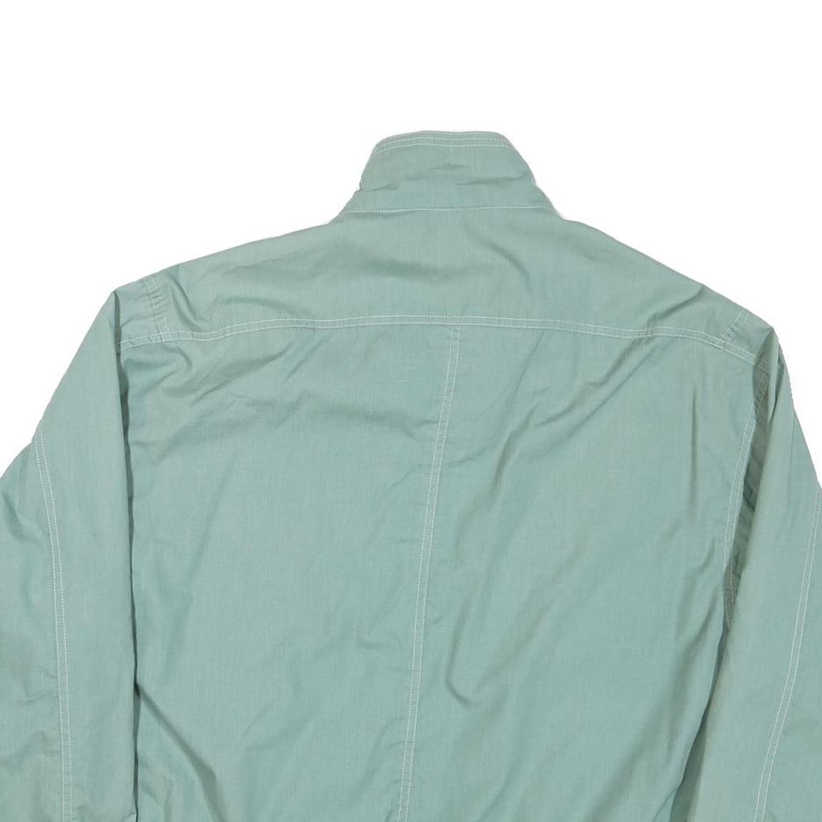 SIERRA Mens Green Cotton Blend Zip Jacket L Casual Lightweight Classic Fit