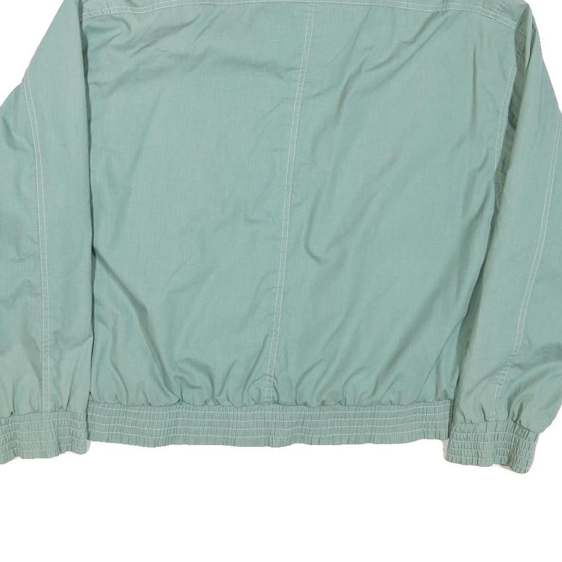 SIERRA Mens Green Cotton Blend Zip Jacket L Casual Lightweight Classic Fit