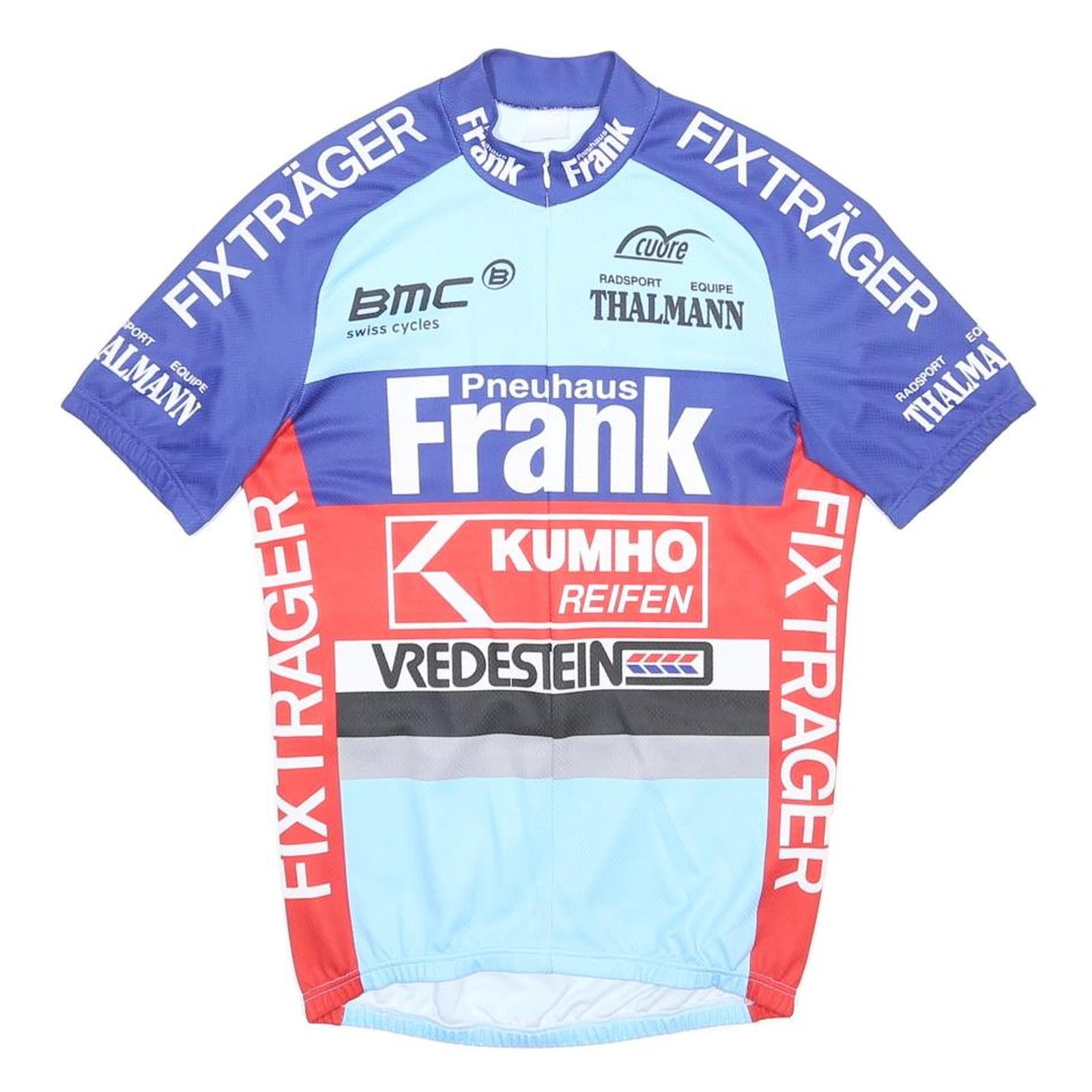 Mens Blue & Red Cycling Style T-Shirt M Short Sleeve Crew Neck Race Jersey