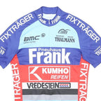 Mens Blue & Red Cycling Style T-Shirt M Short Sleeve Crew Neck Race Jersey