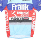 Mens Blue & Red Cycling Style T-Shirt M Short Sleeve Crew Neck Race Jersey