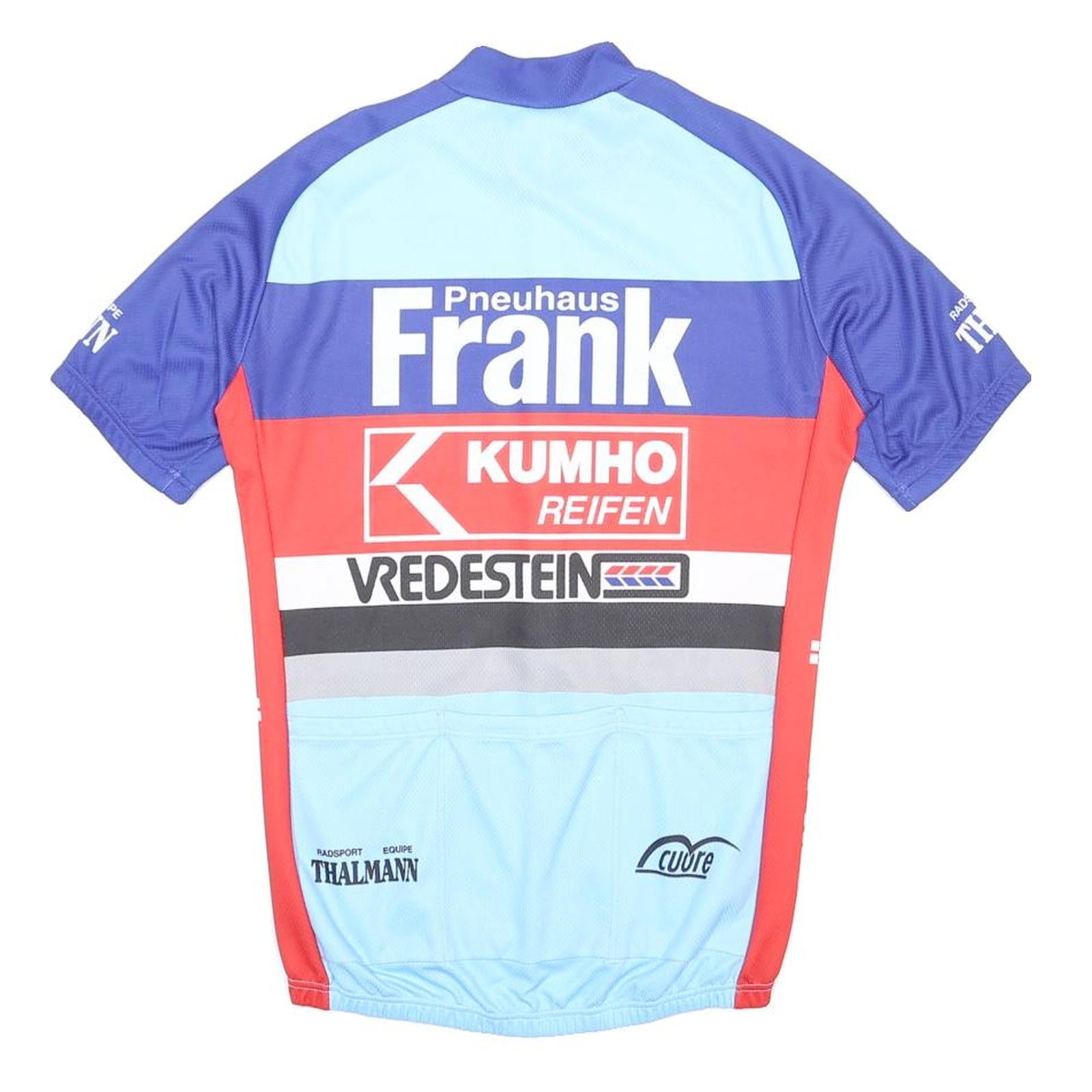 Mens Blue & Red Cycling Style T-Shirt M Short Sleeve Crew Neck Race Jersey